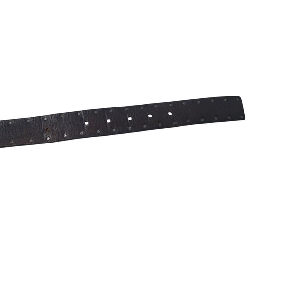 Vtg Kenneth Cole Mens Chocolate Pebble Leather Silver Studded Belt Sz 38 Pirate - Picture 9 of 15